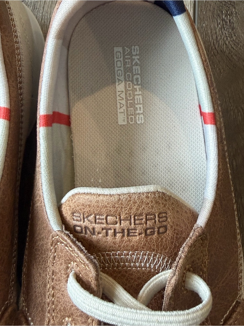 Skechers- Go Flex Radiant White and Brown Canvas Suede Boat Shoes - Picture 9 of 9